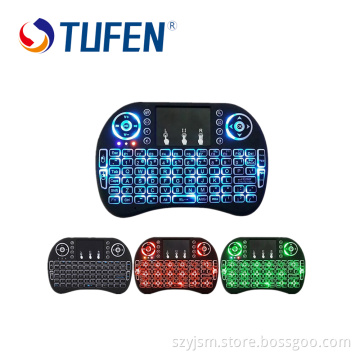 Wholesale support mini wireless keyboard air mouse with led light